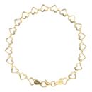 Gold Plated Silver Belcher Open Heart Bracelet 7.5"