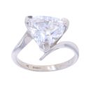 9ct White Gold Single Stone Cubic Zirconia Ring