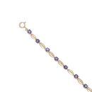 9ct Yellow Gold Tanzanite Bracelet 7.5"