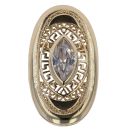 14ct Yellow Gold Cubic Zirconia Greek Key Ring