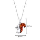 Sterling Silver Baltic Amber Squirrel Pendant Necklace