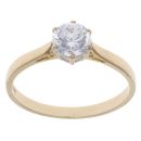 14ct Yellow Gold Cubic Zirconia Single Stone Ring