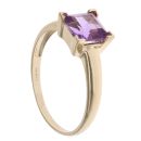 9ct Yellow Gold Amethyst Single Stone Ring
