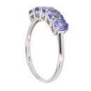 9ct White Gold Five Stone Tanzanite Ring