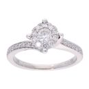 9ct White Gold 0.50ct Diamond Twist Cluster Ring