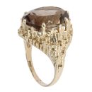 9ct Yellow Gold Smoky Quartz Stone Set Ring