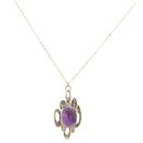 9ct Yellow Gold Amethyst Pendant And Chain 16"