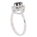 9ct White Gold 0.10ct Diamond And Sapphire Cluster Ring