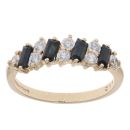 9ct Yellow Gold Sapphire And Cubic Zirconia Ring