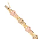 9ct Yellow And Rose Gold Leaf Patterned 7"