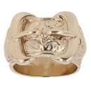 9ct Yellow Gold Double Patterned Buckle Ring