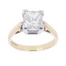 18ct Yellow Gold 2.25ct Princess Cut Diamond Solitaire Ring
