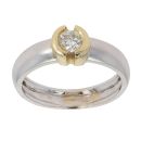 18ct Yellow And White Gold 0.32ct Brilliant Cut Diamond Solitaire Ring