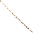 9ct Yellow Gold Greek Key Curb Chain 18"