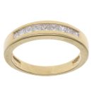 18ct Yellow Gold 0.50ct Princess Cut Diamond Half Eternity Ring