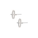 Sterling Silver Orbit Cross Cubic Zirconia Stud Earrings
