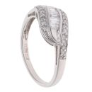 9ct White Gold 0.33ct Emerald And Brilliant Cut Diamond Ring