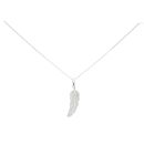 Silver Feather Pendant and Chain 18"