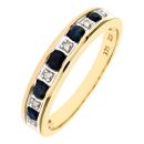 9ct Yellow Gold Sapphire and Diamond Eternity Ring