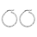 Silver Diamond Cut Hoop Earrings by Icesia