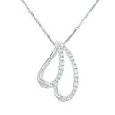 18ct White Gold 0.30ct Diamond Teardrop Pendant and Chain 16"