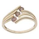 9ct Yellow Gold 0.45ct Champagne Diamond Trilogy Ring