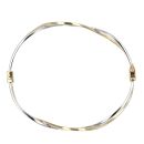 9ct Yellow and White Gold Hinged Twisted Bangle