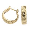 14ct Yellow Gold Monaco Classic Flex Patterned Hoop Earrings