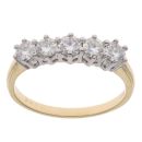 18ct Yellow Gold 0.80ct Brilliant Cut Diamond Five Stone Ring