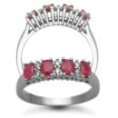 9 Carat White Gold 0.12pts Diamond & Ruby Ring
