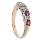 9ct Yellow Gold 0.02ct Diamond and Ruby Four Stone Ring