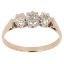 9ct Yellow Gold 0.05ct Diamond Trilogy Ring