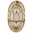 14ct Yellow Gold Cubic Zirconia Greek Key Ring