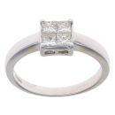 18ct White Gold 0.50ct Brilliant Cut Diamond Cluster Ring