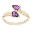 9ct Yellow Gold Amethyst Crossover Ring