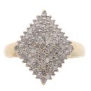 9ct Yellow Gold 1.00ct Brilliant Cut Diamond Cluster Ring