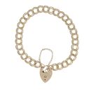 9ct Yellow Gold Heart Charm Bracelet 7.5"