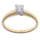 18ct Yellow Gold 0.33ct Brilliant Cut Diamond Solitaire Ring
