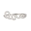 Sterling Silver 'Love' Script Cubic Zirconia Ring