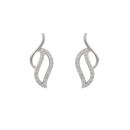 Sterling Silver Open Flame Cubic Zirconia Stud Earrings