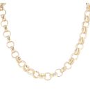 9ct Yellow Gold Patterned And Plain Belcher Chain 18"