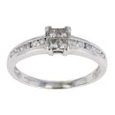 9ct White Gold 0.33cts Diamond Square Cluster Ring