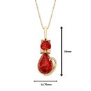 18ct Yellow Gold on Sterling Silver Baltic Amber Cat Pendant Necklace
