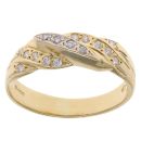 18ct Yellow Gold Cubic Zirconia Crossover Ring