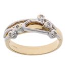 18ct Yellow And White Gold 0.05ct Diamond Clogau Ring