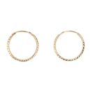9ct Yellow Gold Patterned Twist Hoop Earrings