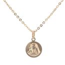 18ct Yellow Gold Our Lady Pendant And Belcher Chain 16"