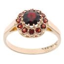 9ct Yellow Gold Garnet Cluster Ring