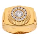 Silver Gold Plated Cubic Zirconia Watch Ring