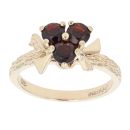 9ct Yellow Gold Garnet Three Stone Ring